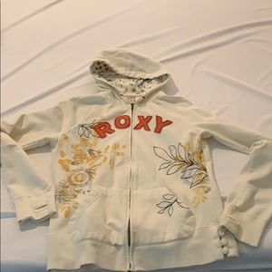 Roxy Zip Up Sweatshirt Hoodie, Large